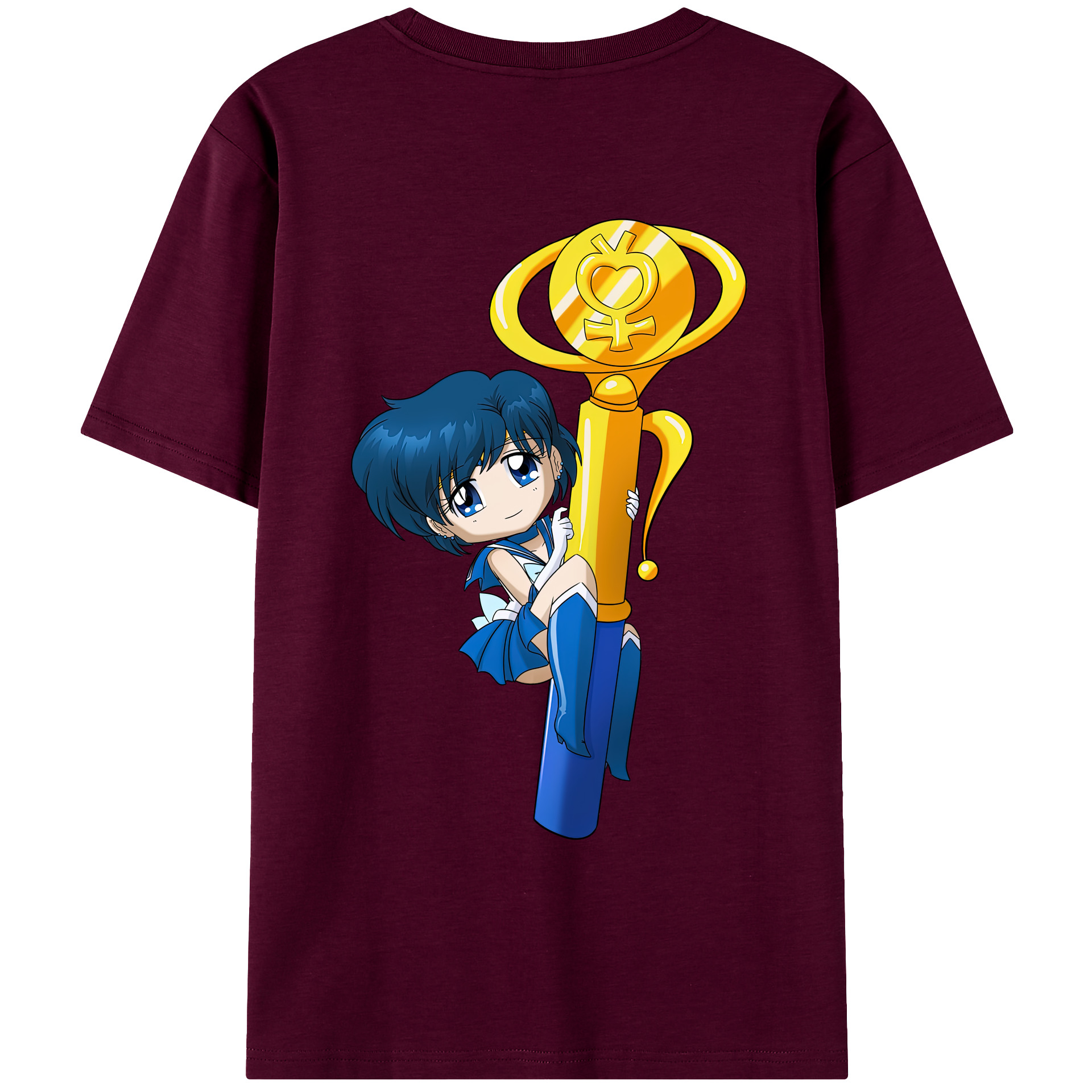 （画像用） 美少女戦士セーラームーン 水野 亜美 みずの あみ Sailor Moon Mizuno Ami レディース半袖Tシャツ(バックプリント)